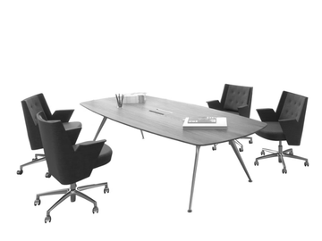 P016 - Melamine-faced chipboard meeting table with cable management by ESTEL GROUP - view 2
